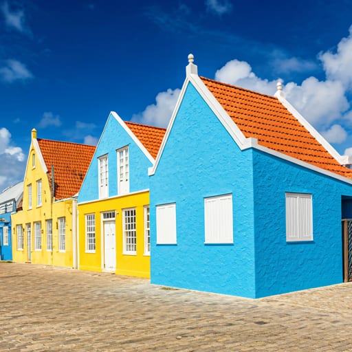 Colorful Dutch colonial architecture in Kralendijk